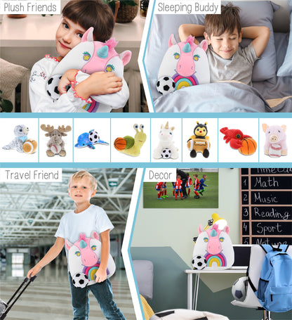 SNUG-MOOSHIES PLUSH - UNICORN 10" with Soccer Plush