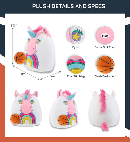 SNUG-MOOSHIES PLUSH - UNICORN 10" with Basketball Plush