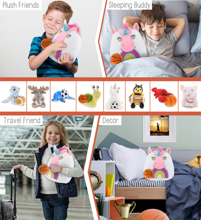 SNUG-MOOSHIES PLUSH - UNICORN 10" with Basketball Plush