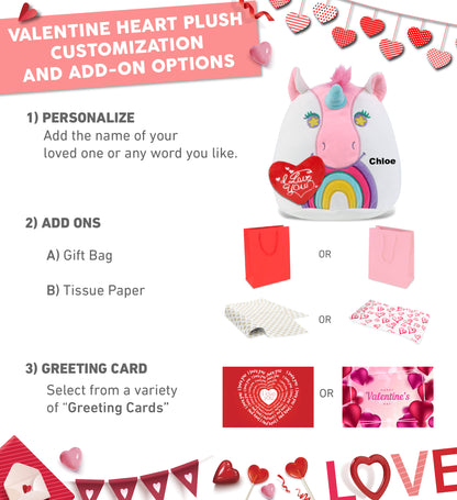 PLUSH I LOVE YOU RED HEART - SNUG-MOOSHIES PLUSH - UNICORN 10"