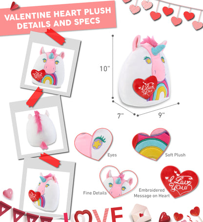 PLUSH I LOVE YOU RED HEART - SNUG-MOOSHIES PLUSH - UNICORN 10"