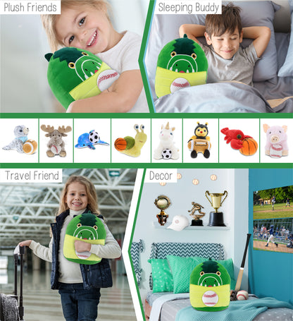 SNUG-MOOSHIES PLUSH - ALLIGATOR 10" with Baseball Plush