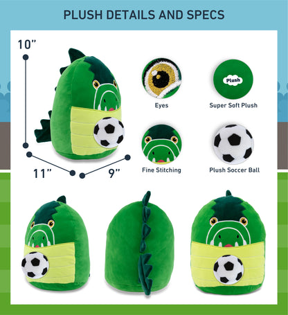 SNUG-MOOSHIES PLUSH - ALLIGATOR 10" with Soccer Plush