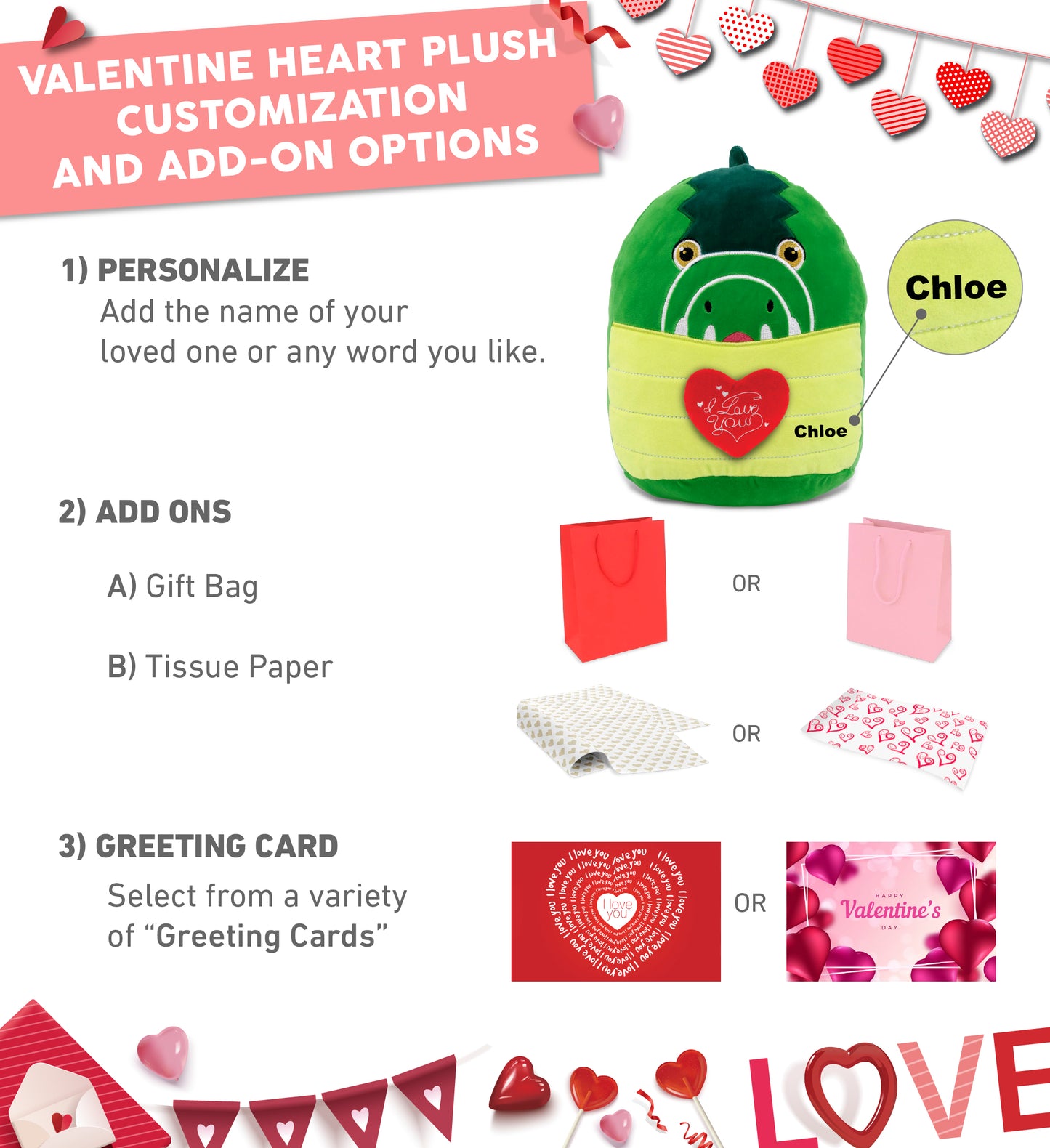PLUSH I LOVE YOU RED HEART - SNUG-MOOSHIES PLUSH - ALLIGATOR 10"