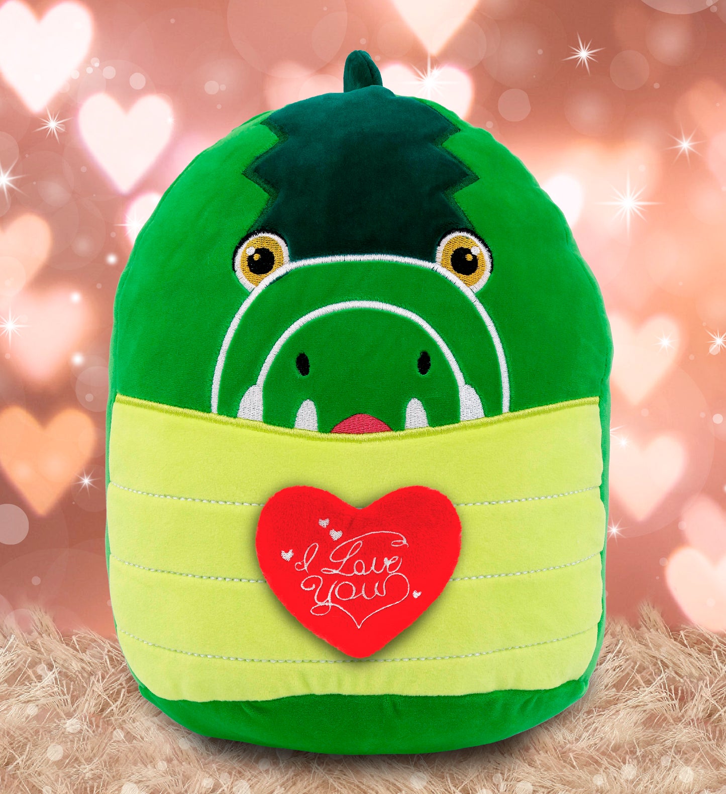 PLUSH I LOVE YOU RED HEART - SNUG-MOOSHIES PLUSH - ALLIGATOR 10"