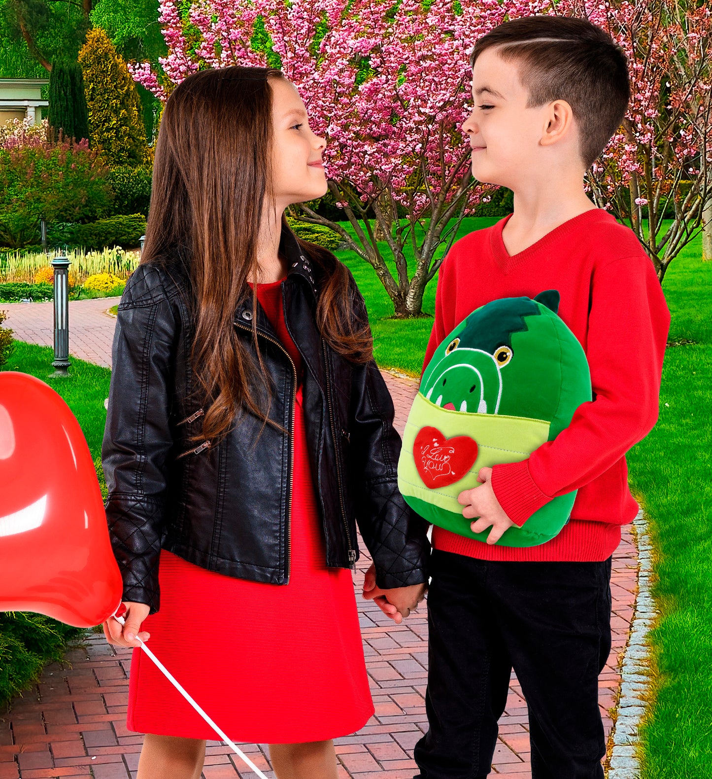 PLUSH I LOVE YOU RED HEART - SNUG-MOOSHIES PLUSH - ALLIGATOR 10"