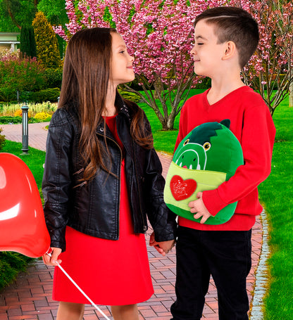 PLUSH I LOVE YOU RED HEART - SNUG-MOOSHIES PLUSH - ALLIGATOR 10"