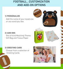 SNUG-MOOSHIES PLUSH - BLACK BEAR 17" with Football Plush