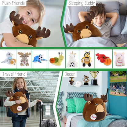SNUG-MOOSHIES PLUSH - MOOSE 17" with Baseball Plush