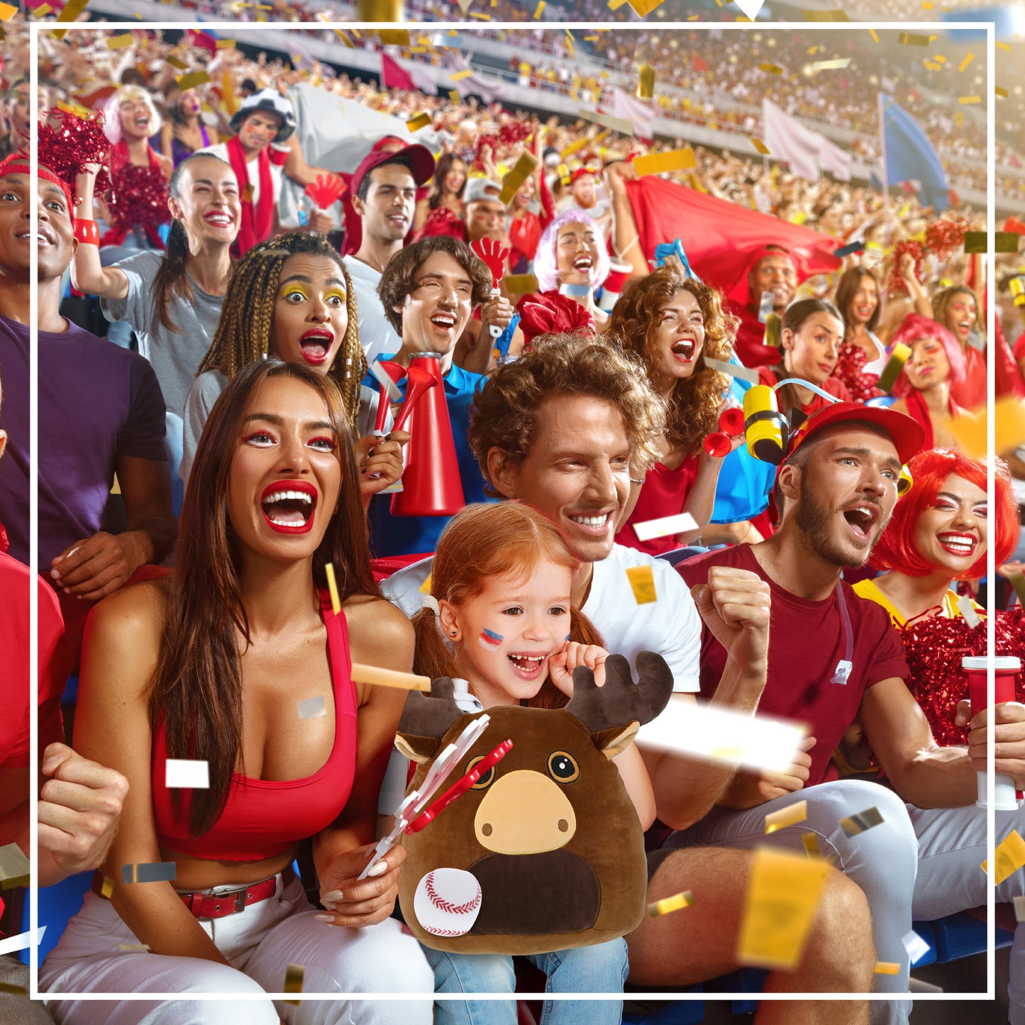 SNUG-MOOSHIES PLUSH - MOOSE 17" with Baseball Plush