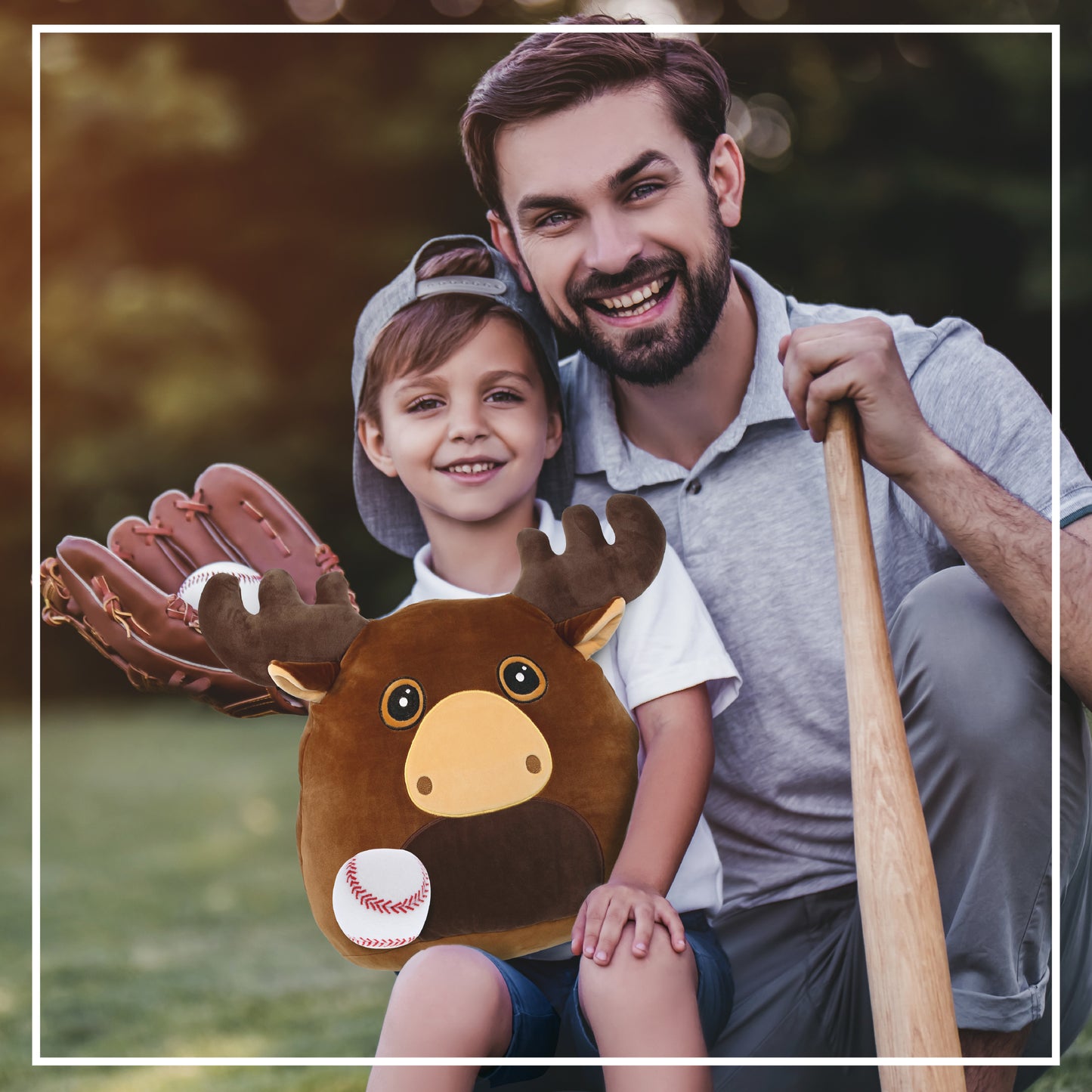 SNUG-MOOSHIES PLUSH - MOOSE 17" with Baseball Plush