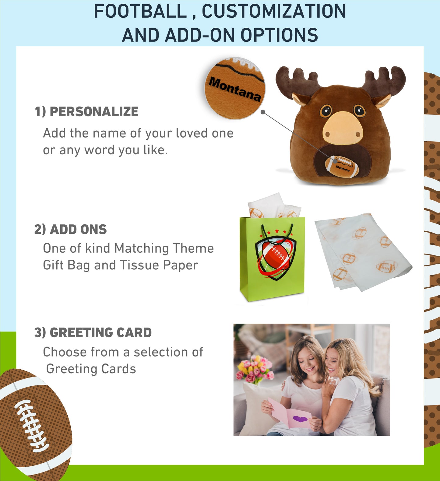 SNUG-MOOSHIES PLUSH - MOOSE 17" with Football Plush