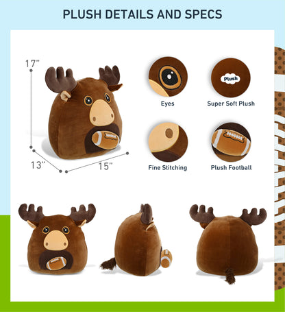 SNUG-MOOSHIES PLUSH - MOOSE 17" with Football Plush