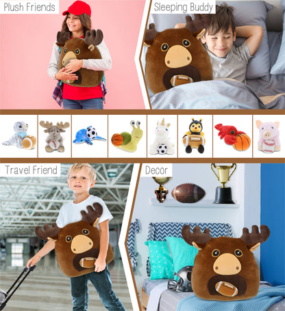 SNUG-MOOSHIES PLUSH - MOOSE 17" with Football Plush
