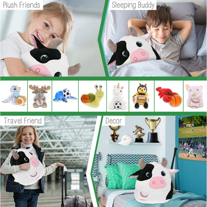SNUG-MOOSHIES PLUSH - COW 17" with Baseball Plush