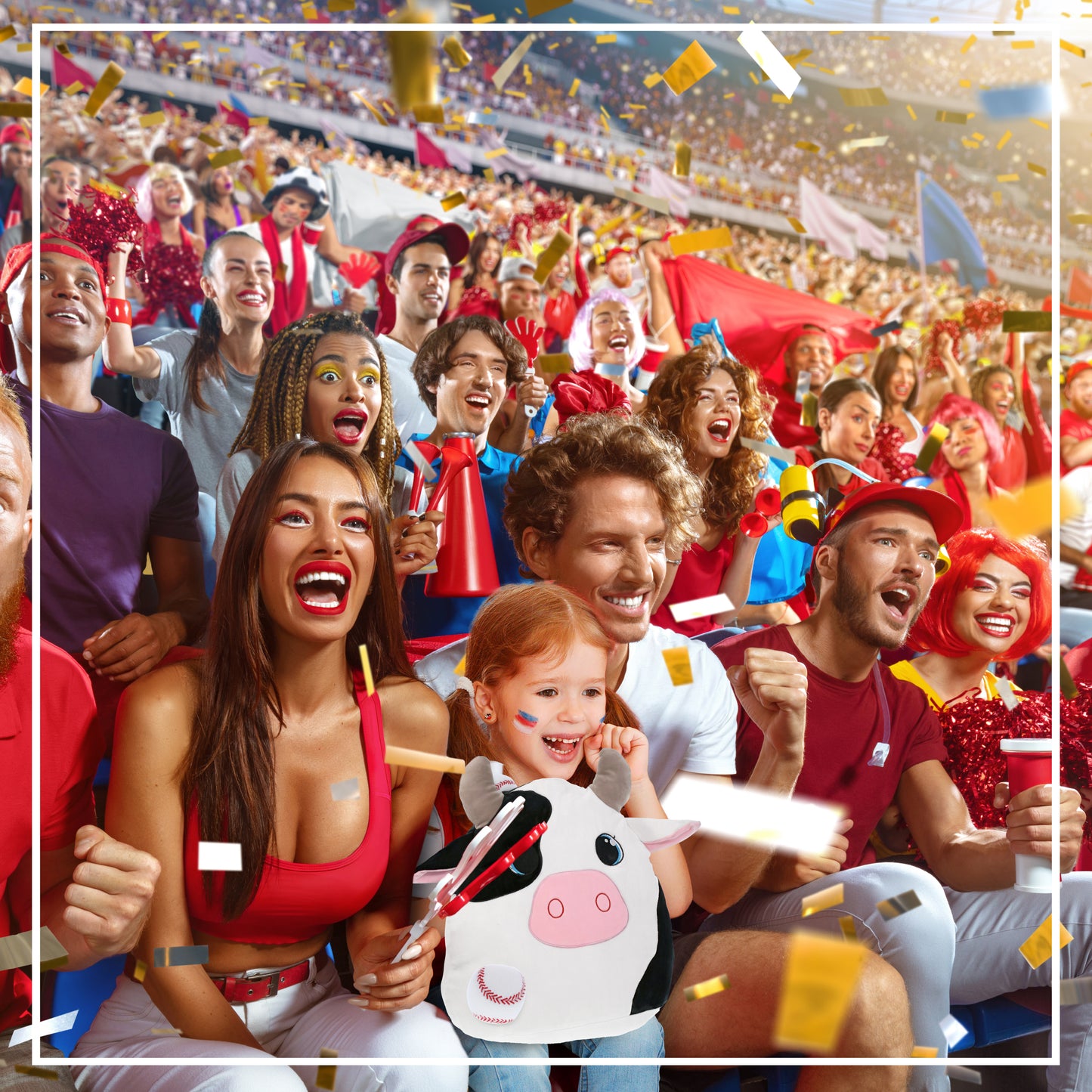 SNUG-MOOSHIES PLUSH - COW 17" with Baseball Plush