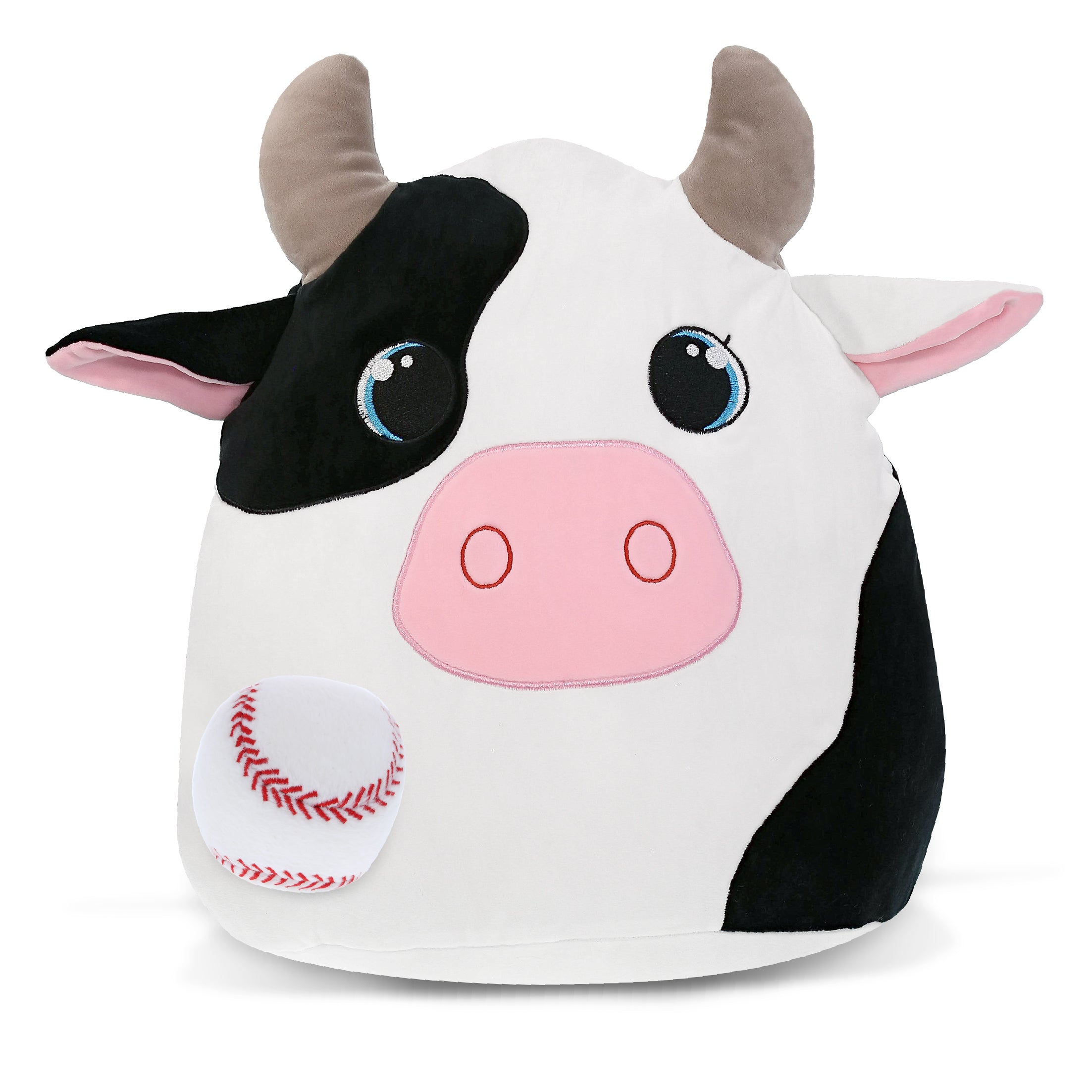 SNUG-MOOSHIES PLUSH - COW 17" with Baseball Plush