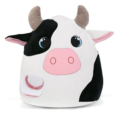 SNUG-MOOSHIES PLUSH - COW 17" with Baseball Plush