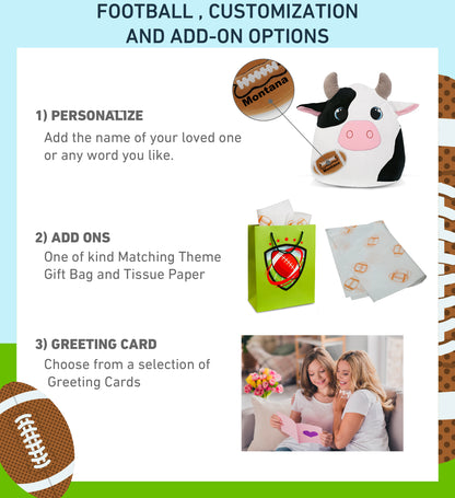 SNUG-MOOSHIES PLUSH - COW 17" with Football Plush