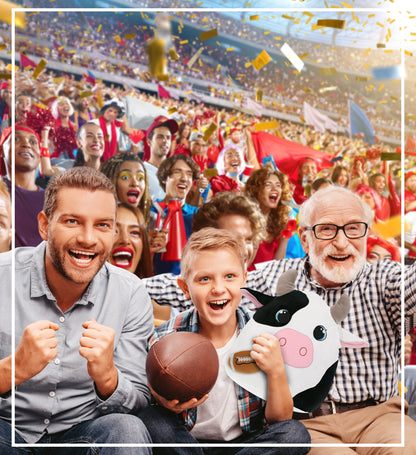 SNUG-MOOSHIES PLUSH - COW 17" with Football Plush