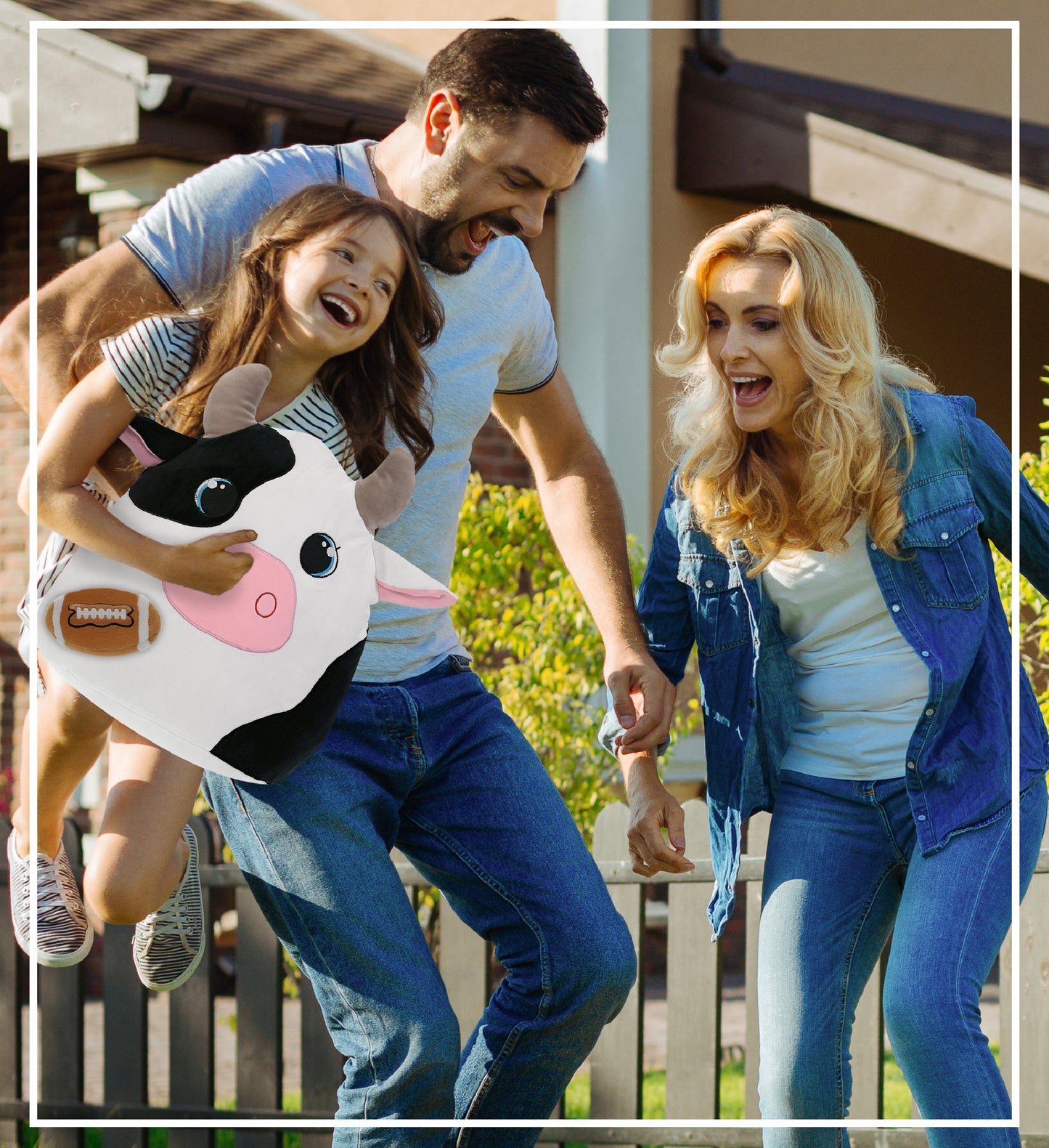 SNUG-MOOSHIES PLUSH - COW 17" with Football Plush