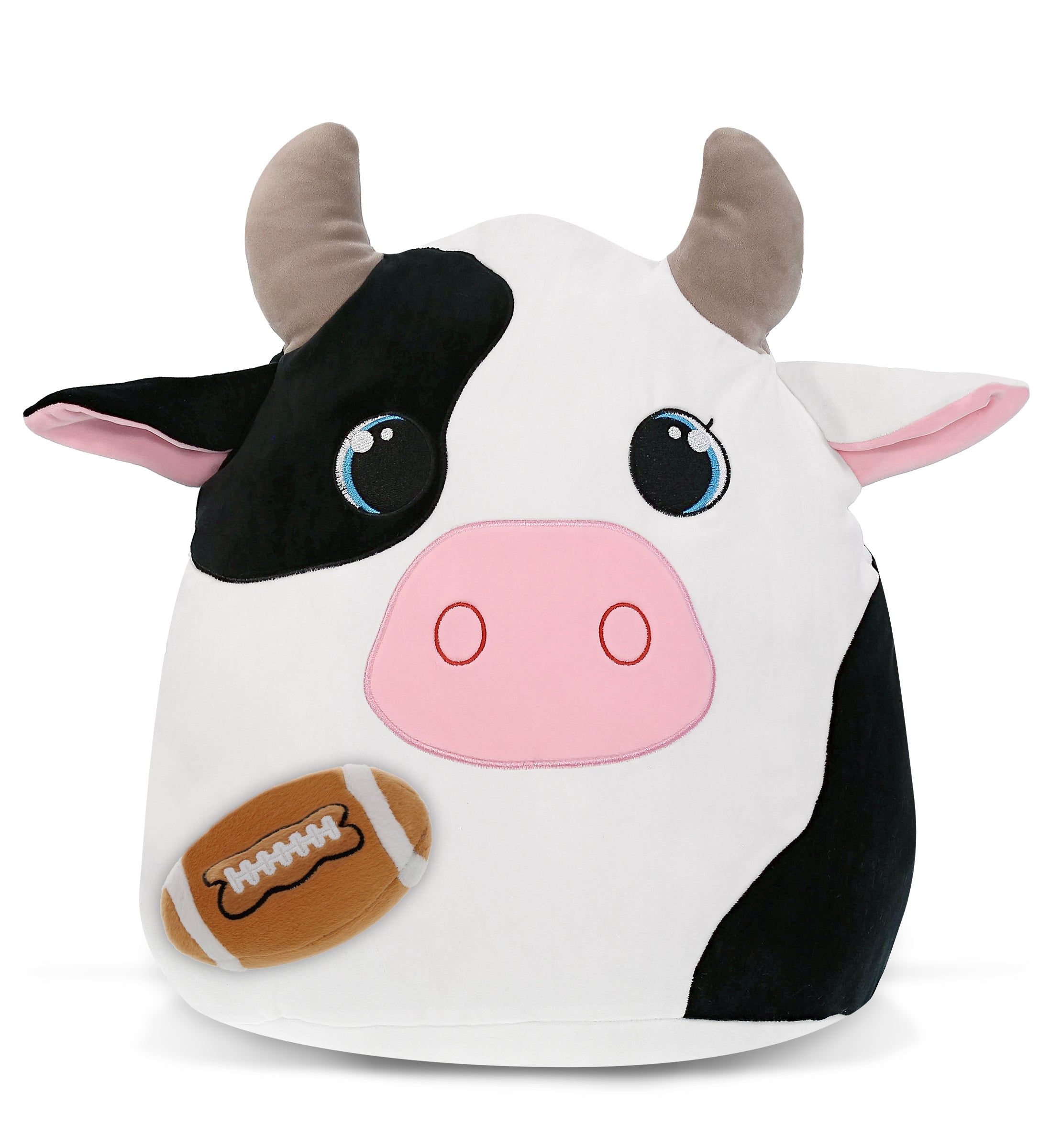 SNUG-MOOSHIES PLUSH - COW 17" with Football Plush