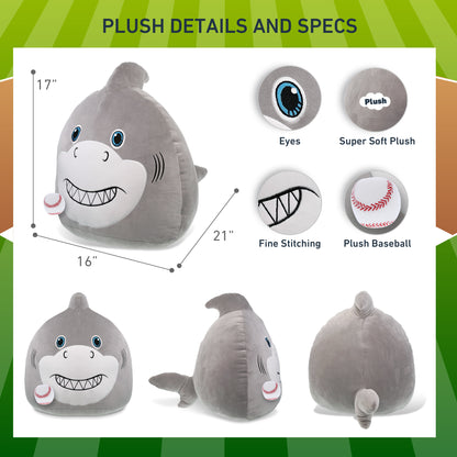 SNUG-MOOSHIES PLUSH - SHARK 17" with Baseball Plush