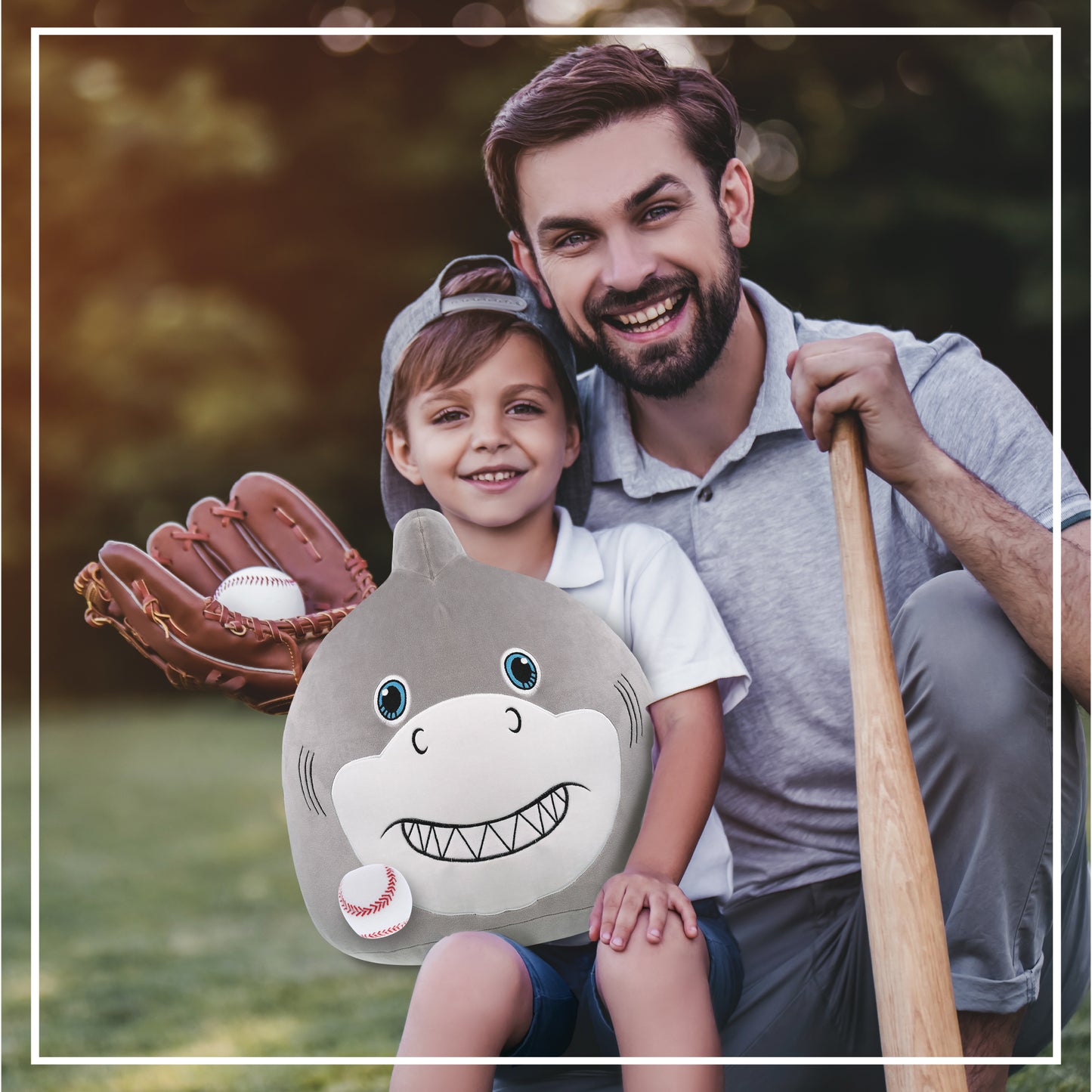 SNUG-MOOSHIES PLUSH - SHARK 17" with Baseball Plush