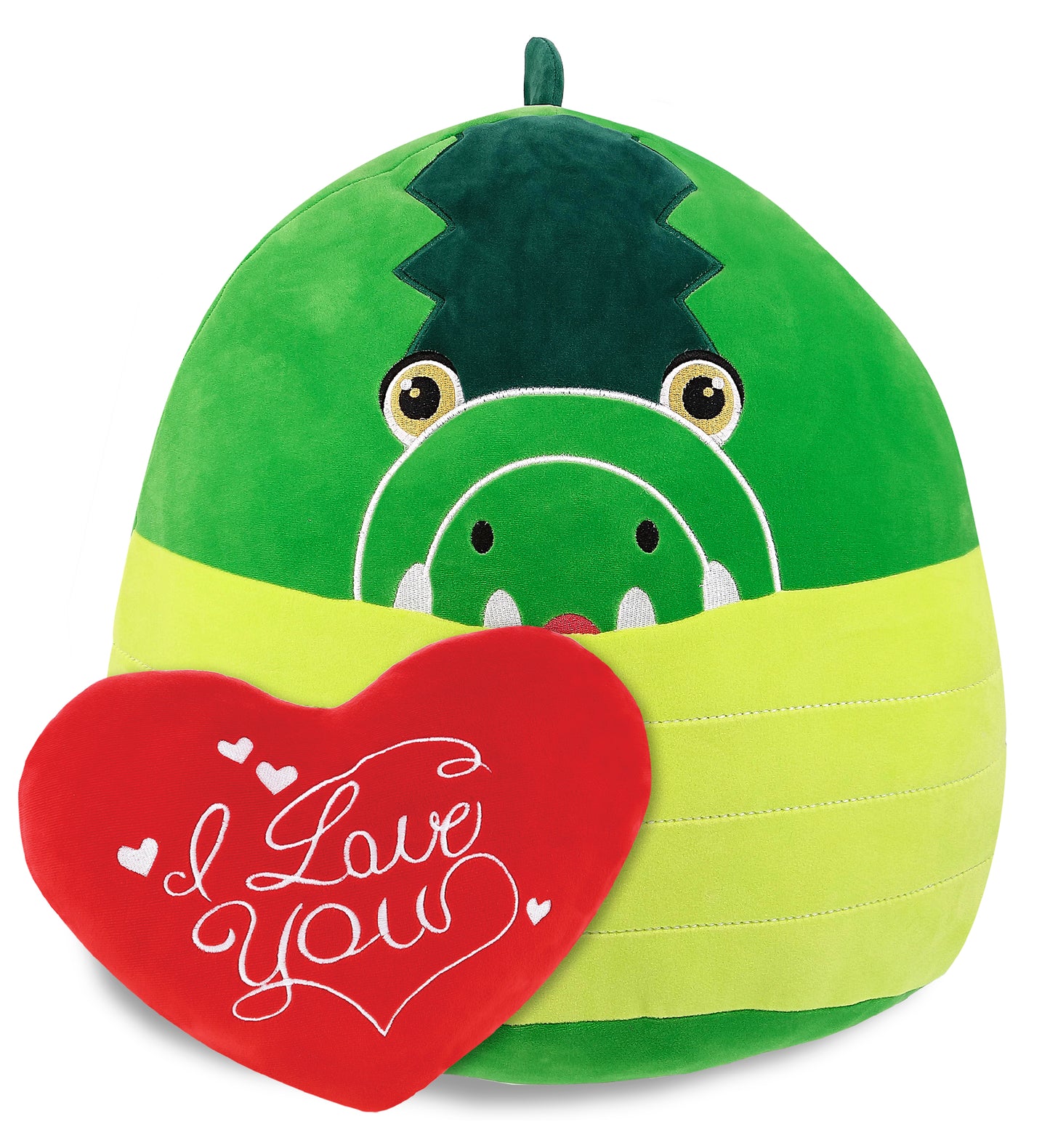 PLUSH PILLOW - I LOVE YOU RED HEART - 12 INCH - SNUG-MOOSHIES PLUSH - ALLIGATOR 17"