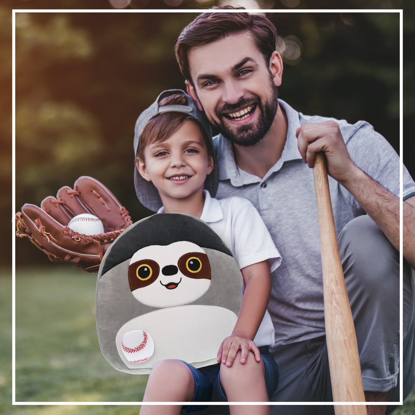 SNUG-MOOSHIES PLUSH - SLOTH 17" with Baseball Plush