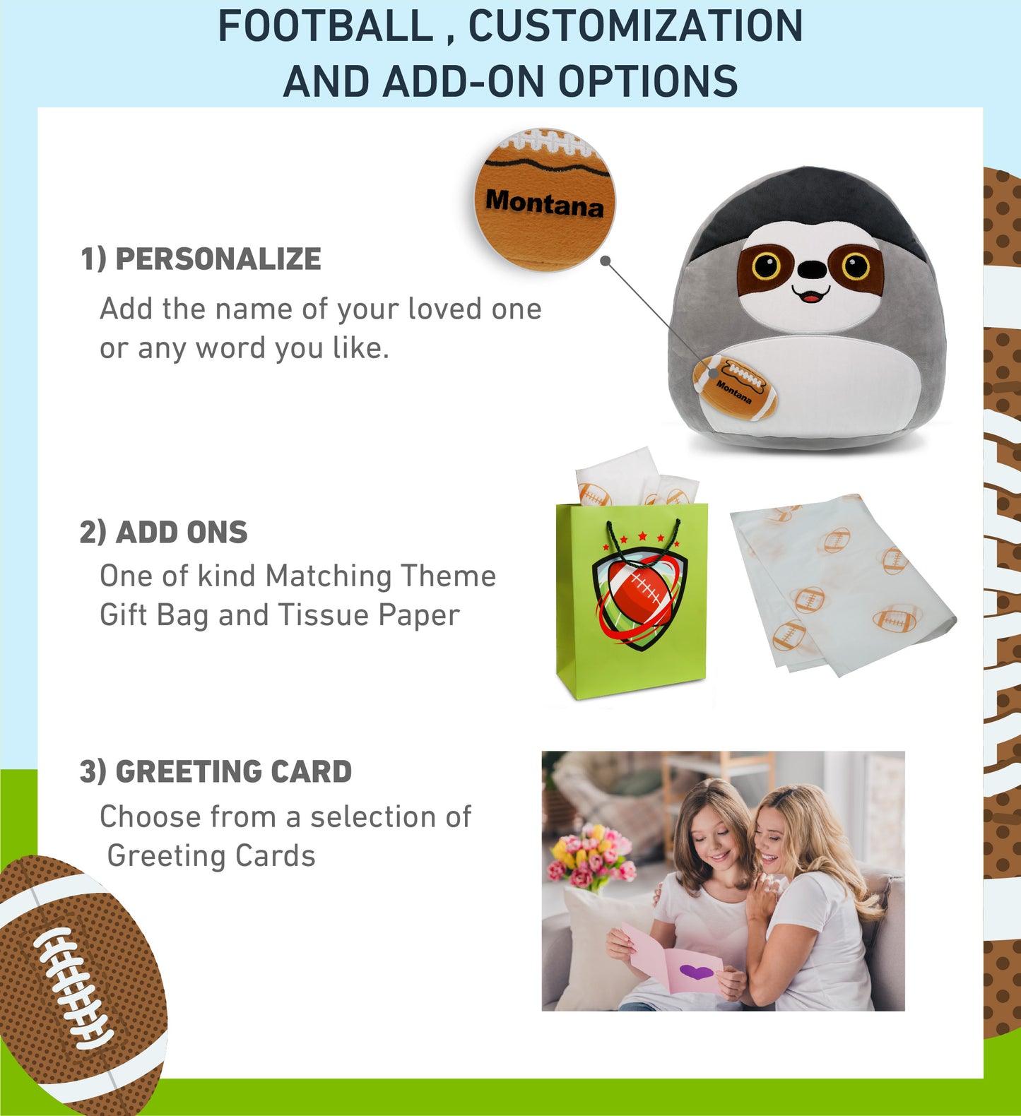 SNUG-MOOSHIES PLUSH - SLOTH 17" with Football Plush