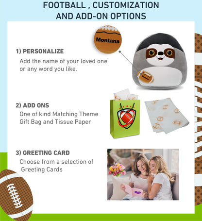 SNUG-MOOSHIES PLUSH - SLOTH 17" with Football Plush