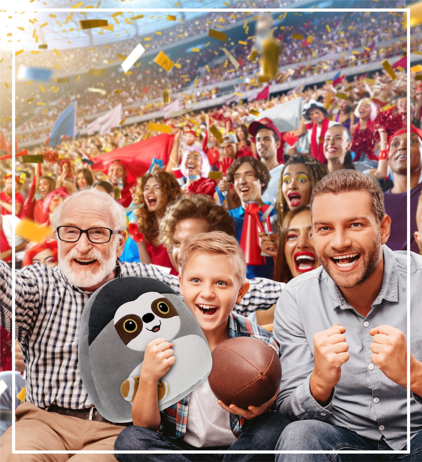 SNUG-MOOSHIES PLUSH - SLOTH 17" with Football Plush