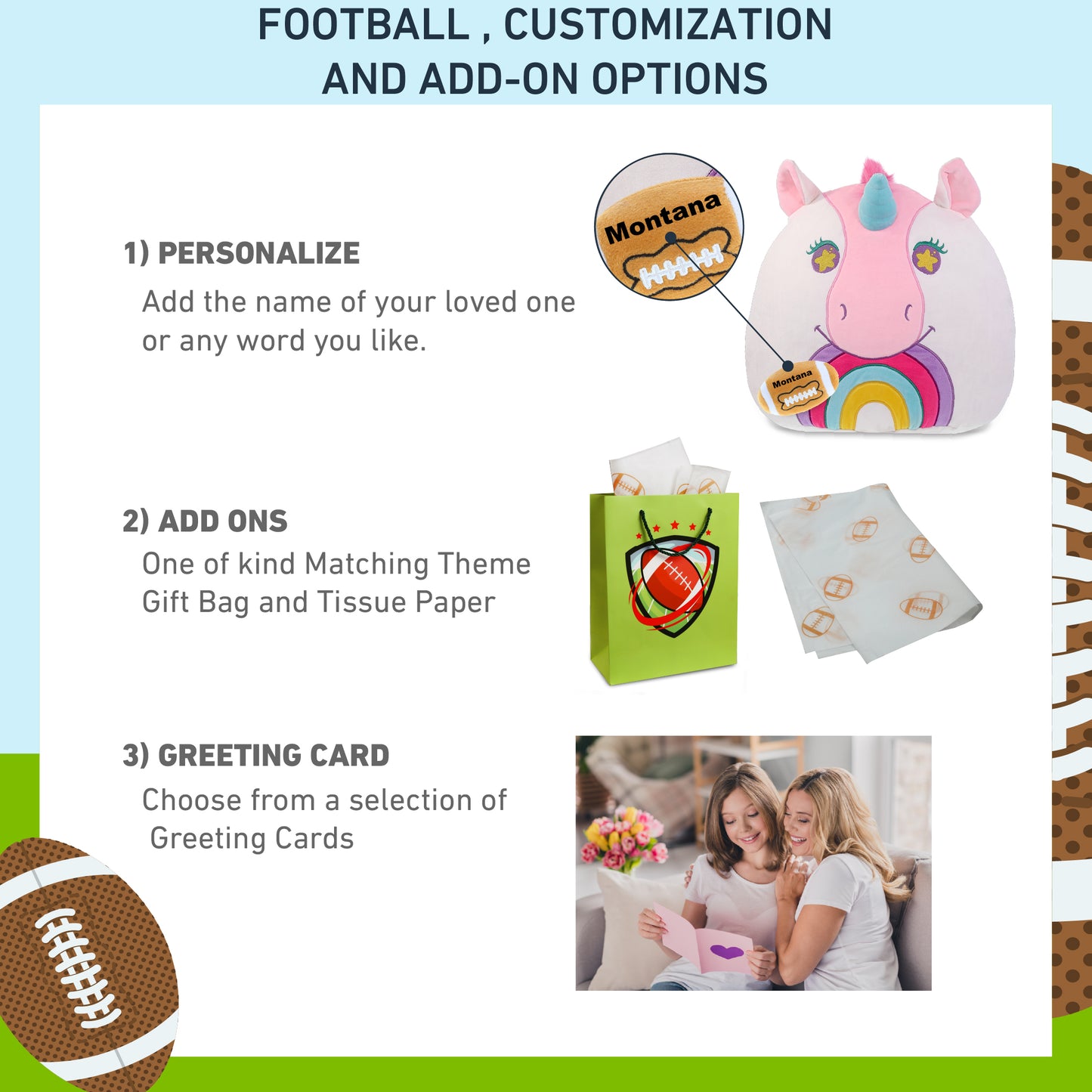 SNUG-MOOSHIES PLUSH - UNICORN 17" with Football Plush