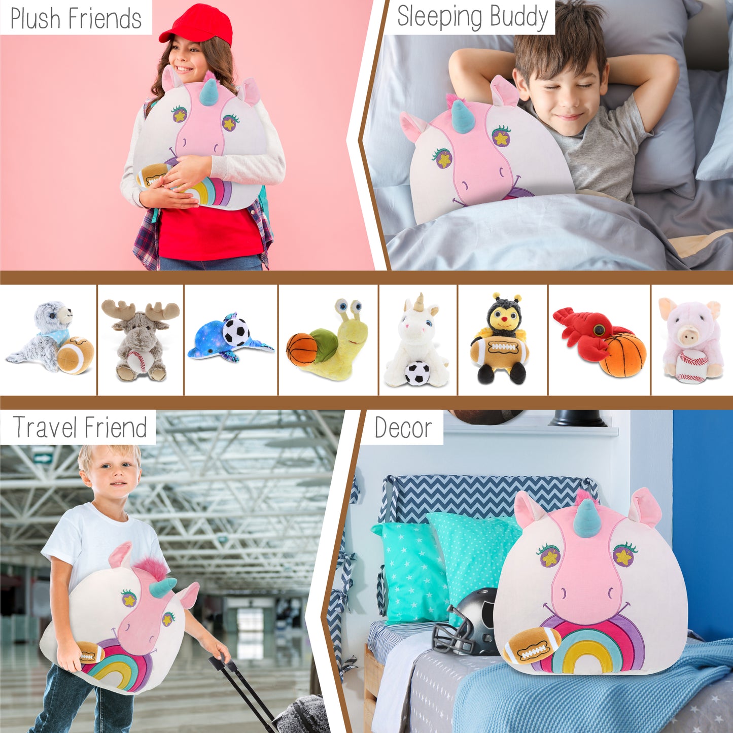 SNUG-MOOSHIES PLUSH - UNICORN 17" with Football Plush