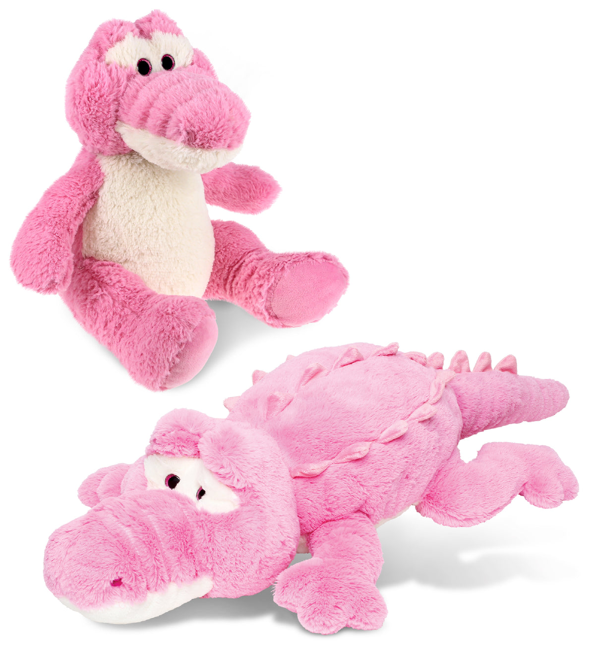 Plush - Pink XL Alligator and Sitting Pink Alligator - Set of 2