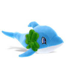 PLUSH SHAMROCK - BABY SOFT PLUSH - BLUE DOLPHIN