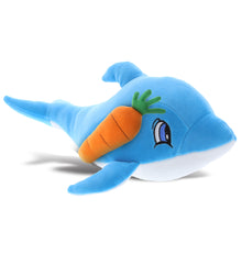 DolliBu Happy Easter Baby Soft Plush Blue Dolphin with Carrot Plush - 5 Inches