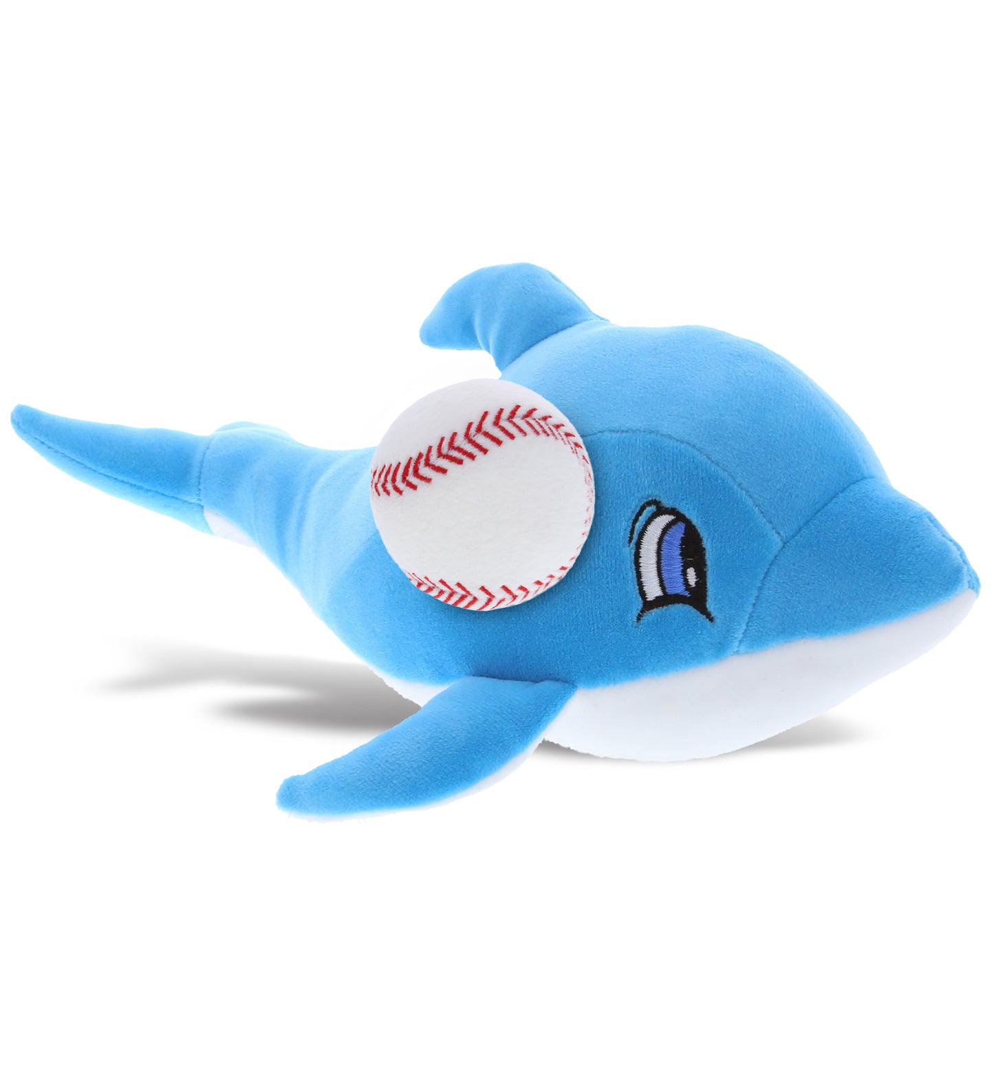 PLUSH BASEBALL - BABY SOFT PLUSH - BLUE DOLPHIN