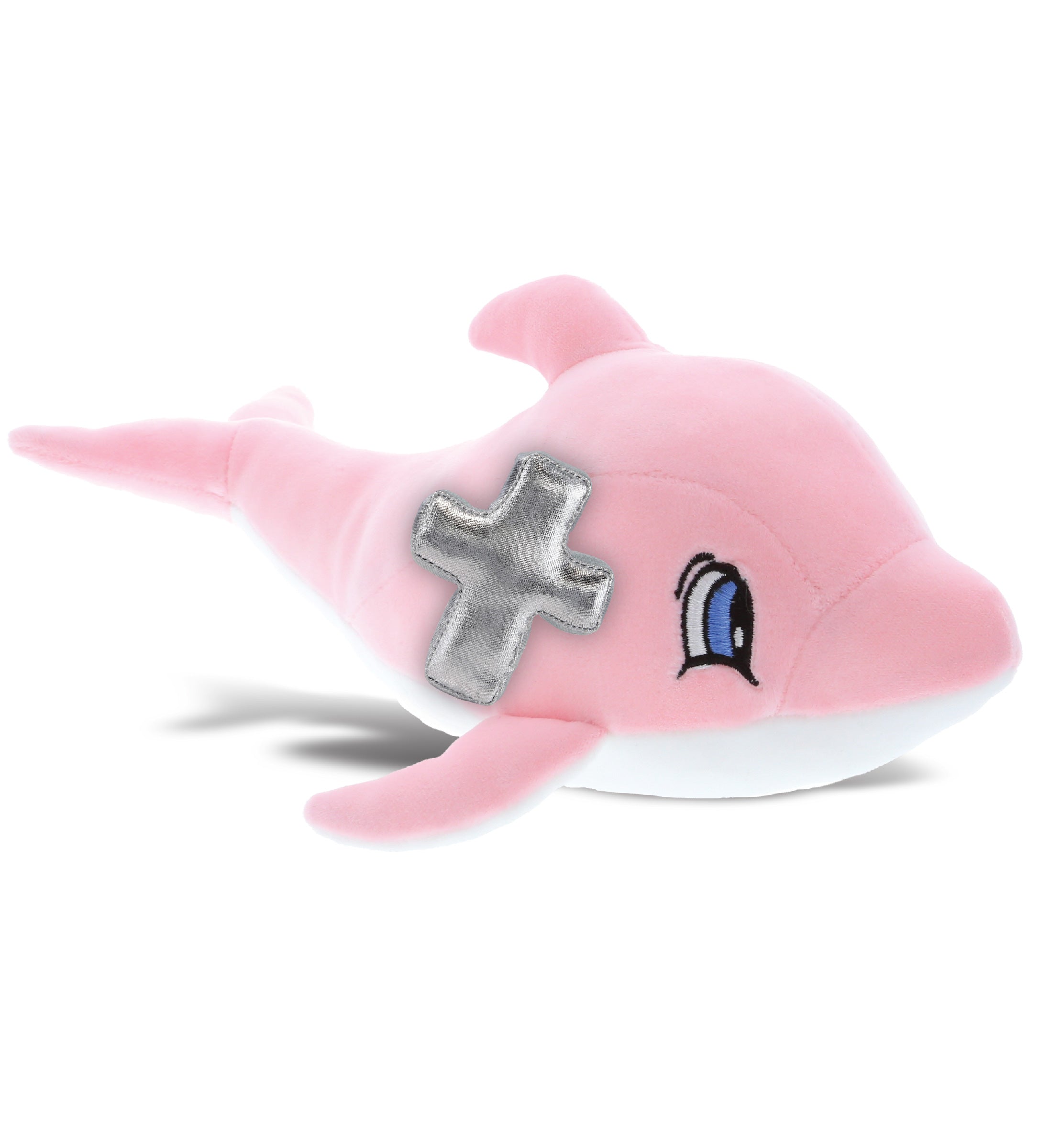 PLUSH CROSS - BABY SOFT PLUSH - PINK DOLPHIN