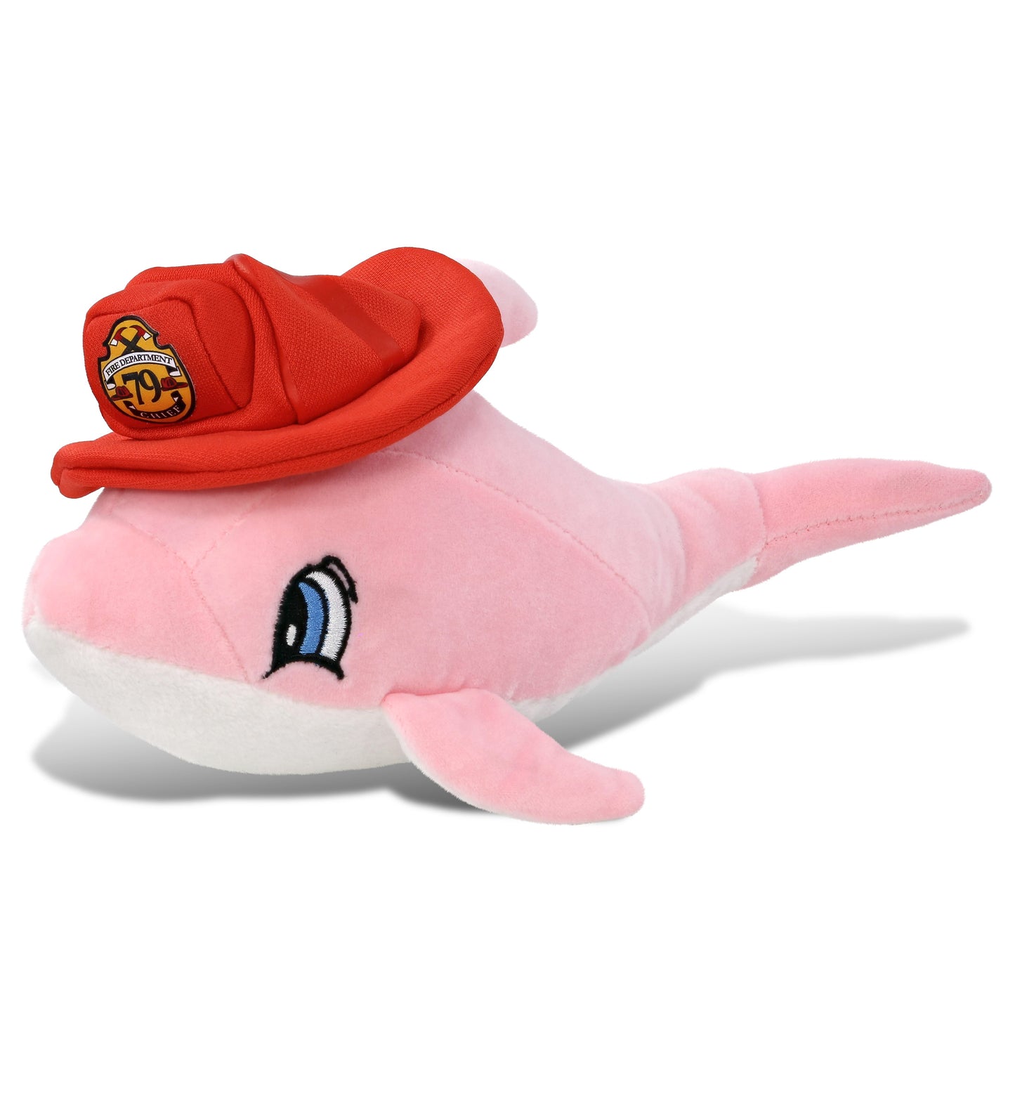 PLUSH FIREMAN - BABY SOFT PLUSH - PINK DOLPHIN