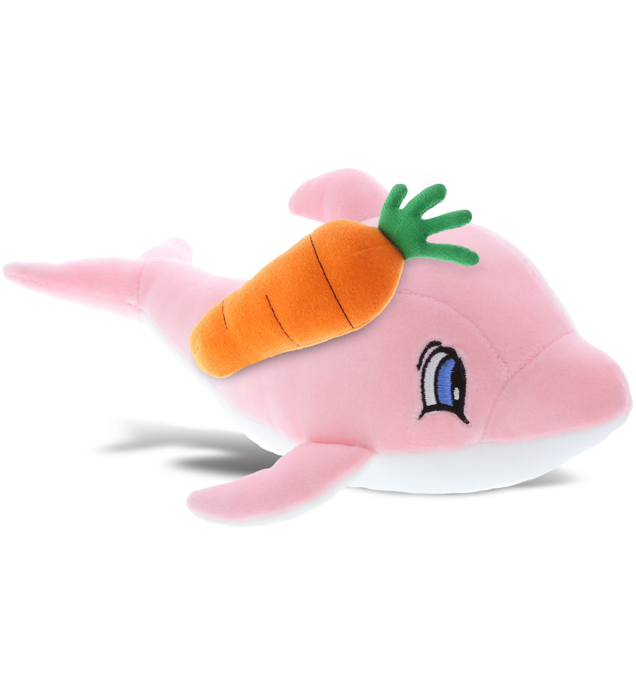 DolliBu Happy Easter Baby Soft Plush Pink Dolphin with Carrot Plush - 5 Inches