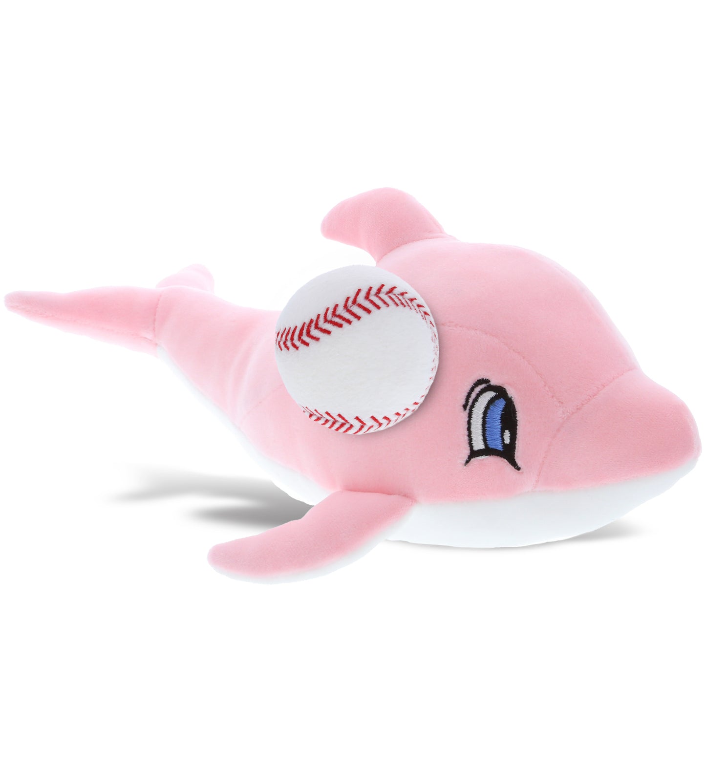 PLUSH BASEBALL - BABY SOFT PLUSH - PINK DOLPHIN