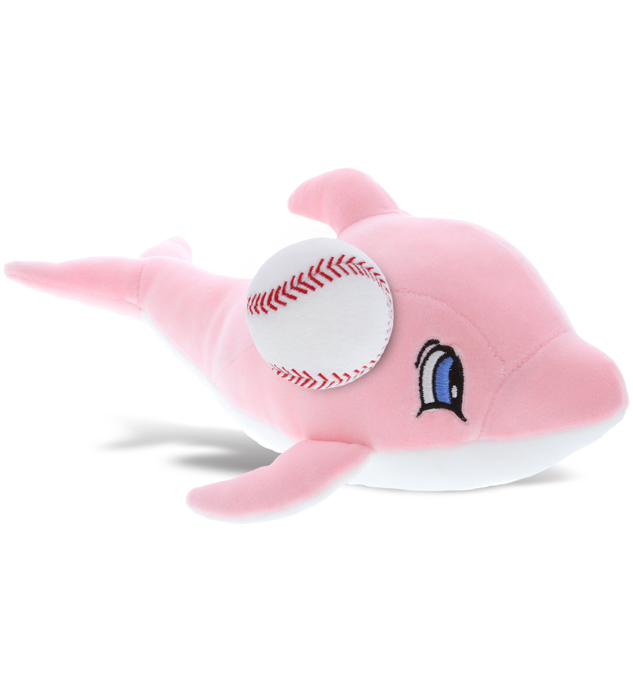 PLUSH BASEBALL - BABY SOFT PLUSH - PINK DOLPHIN