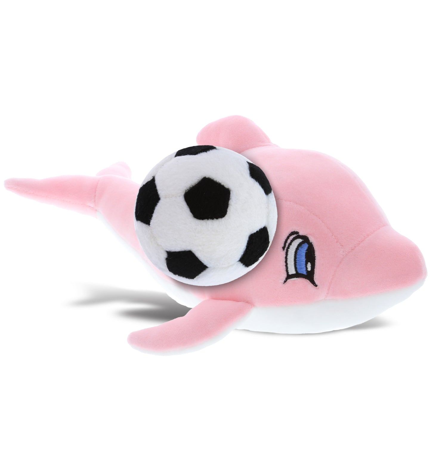 PLUSH SOCCER BALL - BABY SOFT PLUSH - PINK DOLPHIN