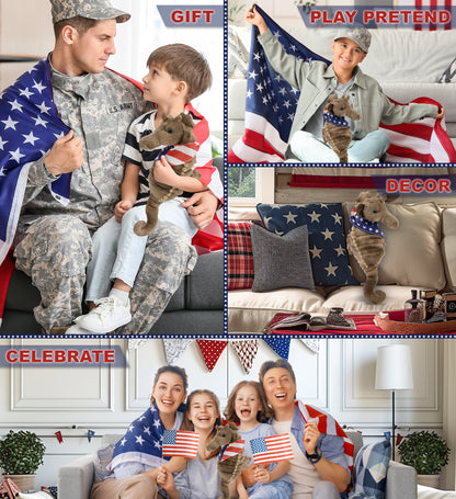 WILD COLLECTION PLUSH - 12" SEAHORSE WITH USA FLAG BANDANA