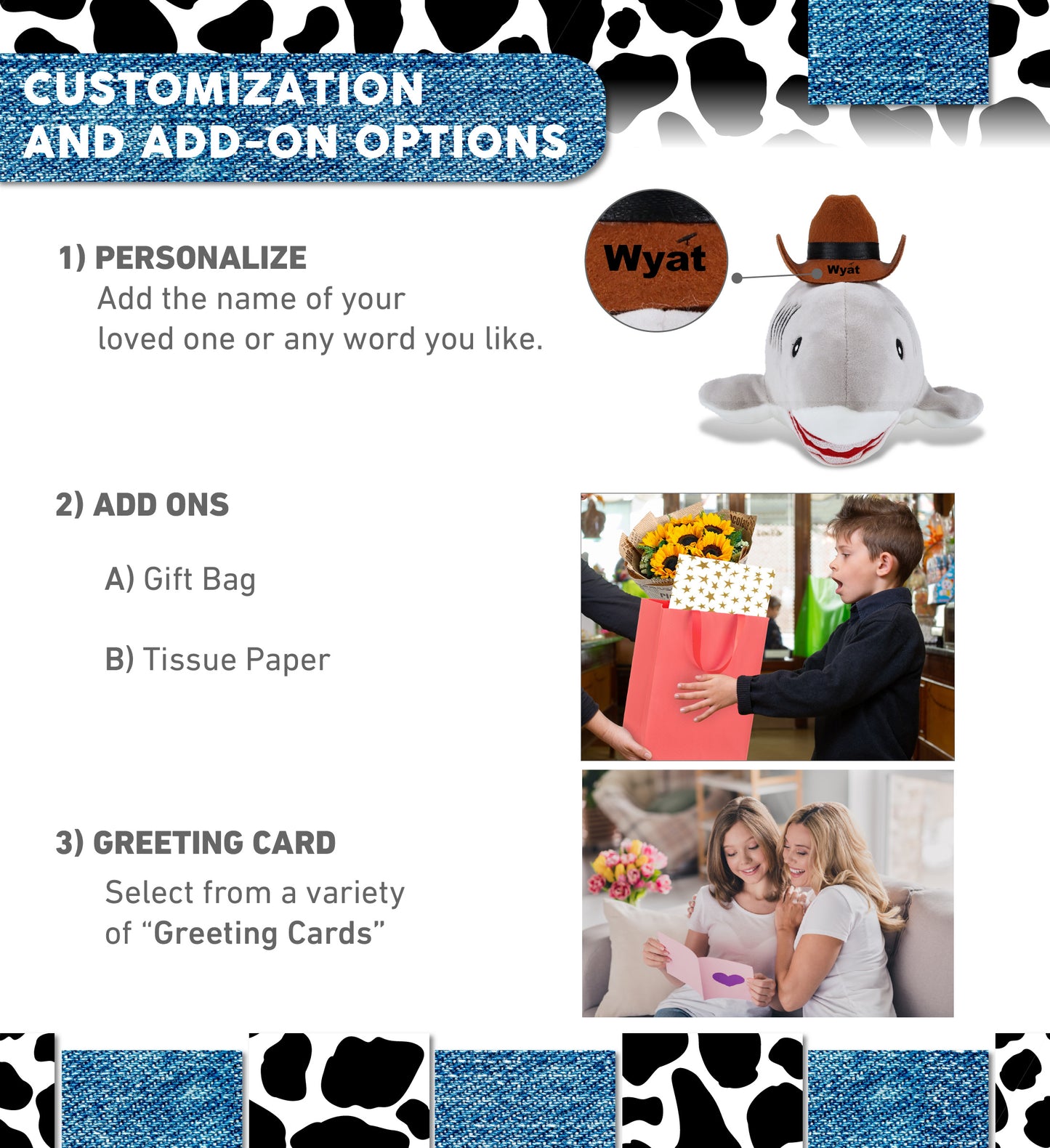 BABY SOFT PLUSH - GREY SHARK COWBOY DRESS UP