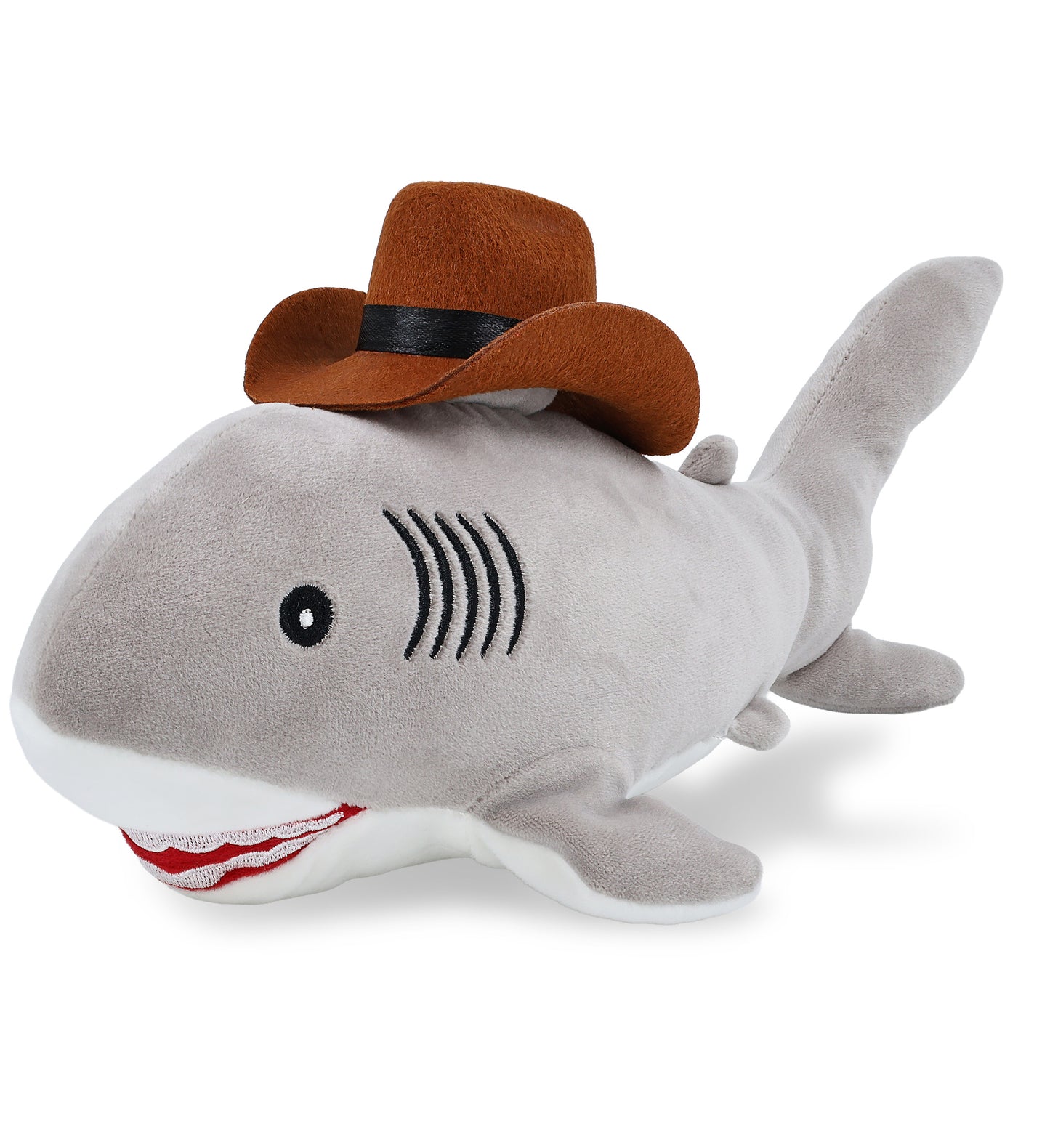 BABY SOFT PLUSH - GREY SHARK COWBOY DRESS UP