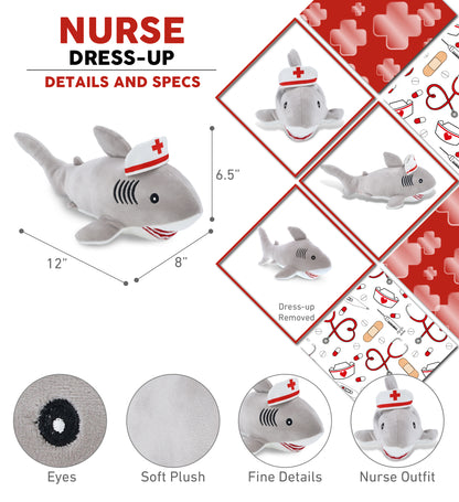 BABY SOFT PLUSH - GREY SHARK NURSE DRESS UP