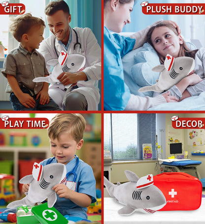 BABY SOFT PLUSH - GREY SHARK NURSE DRESS UP